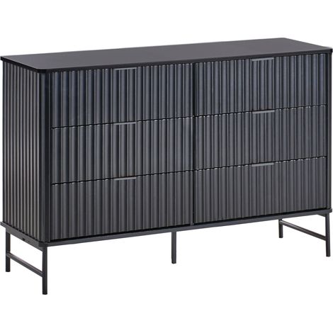 6 Drawer Chest GLASTONBURY Black