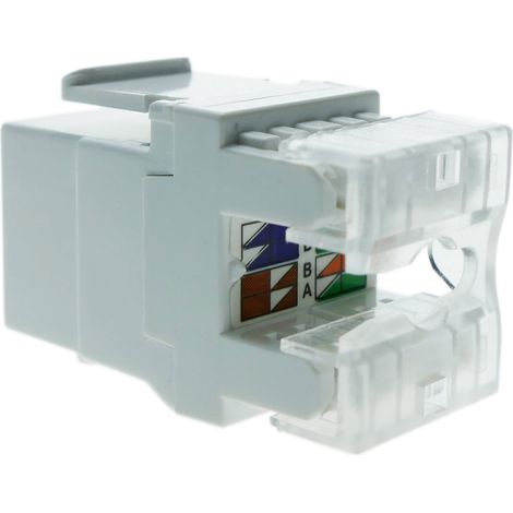 BeMatik - Keystone RJ45 hembra a TB110 Cat.6 UTP blanca