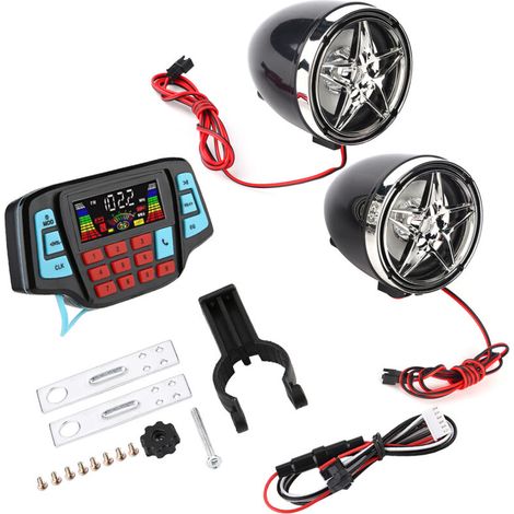 Lecteur MP3 BT étanche pour moto, système de haut-parleurs Audio stéréo, support de carte mémoire USB (1/5)