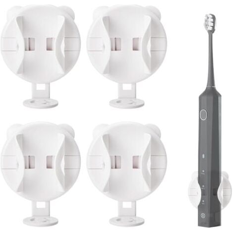Porte-brosse à dents électrique autocollant, porte-brosse à dents mural, boîte de rangement pour brosse à dents électrique (4 pièces) (1/5)