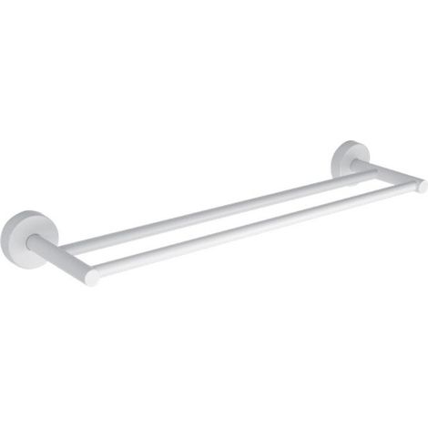 Portasalviette doppia barra 60cm in acciaio inox bianco opaco  MIRA-B kamalu