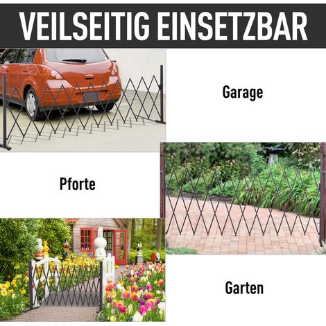 Barrière extensible en aluminium 35-300 cm, couleur marron, hauteur 103,5 cm, pour jardin (1/5)