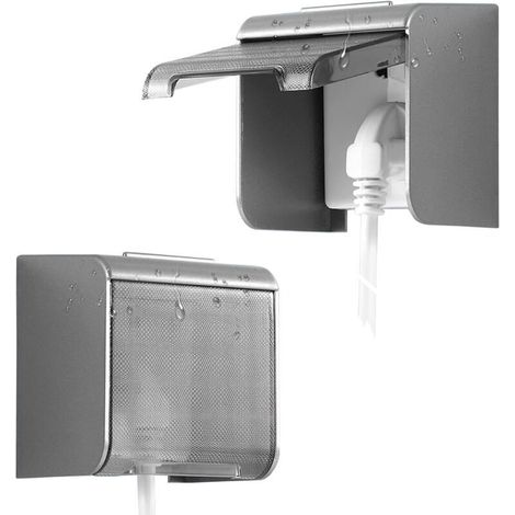 Cache-interrupteur mural étanche, cache-prise électrique avec design à 90 degrés, cache-interrupteur pour toilettes, salle de bain, cuisine, balcon (noir) (1/4)