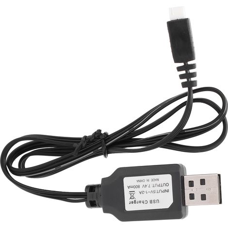 Chargeur USB pour batterie lithium 7,4 V SM3P pour voitures télécommandées, câble USB inclus. (1/5)