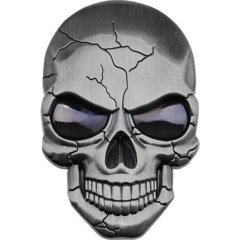 Autocollant de Voiture 3D Métal Decal Crâne Punisher Étanche Décoration Logo Crâne Emblème Badge Decal pour Voiture Camion Moto Réfrigérateur Ordinateur Porte Argent (1/5)