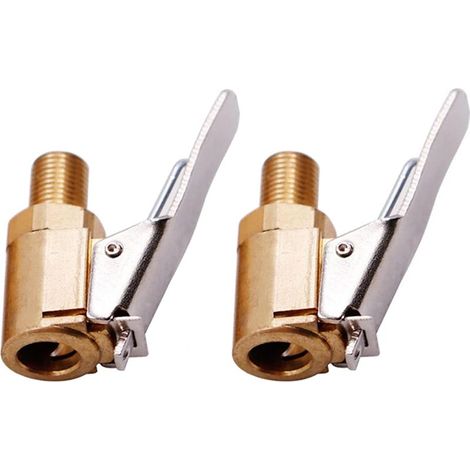 Raccord pour compresseur – Adaptateur de valve de pneu 8 mm – 2 pièces en laiton massif et chrome – Pression jusqu'à 25 kg – (1/5)