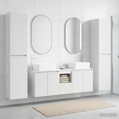 vidaXL Set di mobili per il bagno 5 pz Bianco 33 x 34,5 x 160 cm (1/5)
