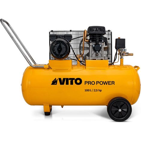 Compresseur d'air à Courroie 100 Litres  2.5 CV 1.9 kW 230V AC Pression 10 Bar VITO