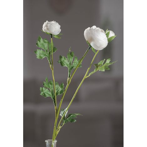 CAMELIA 49CM BIANCA CON 2 FIORI E 1 BOCCIOLO
