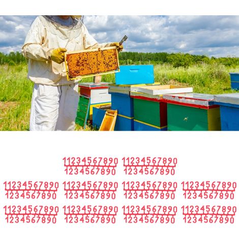Plaque de numéros (10 sets) - Étagère plastique waterproof pour beehives (22.2x7.5cm) (1/5)
