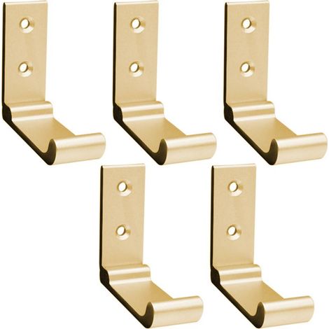Lot de 5 crochets pliables muraux pour serviettes et vêtements, supports en aluminium massif pliables à 90° avec vis en acier inoxydable. Convient pour les vestiaires, salles de bains et cuisines. (1/4)