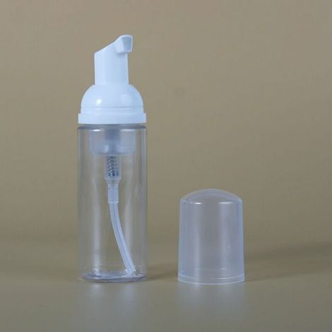 Lot de 2 flacons distributeurs vides 100ml transparents pour savon & nettoyant visage – idéal voyage (1/4)