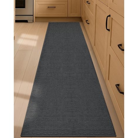 43x200cm Tapis de Cuisine Antidérapant Lavable, Gris (1/5)