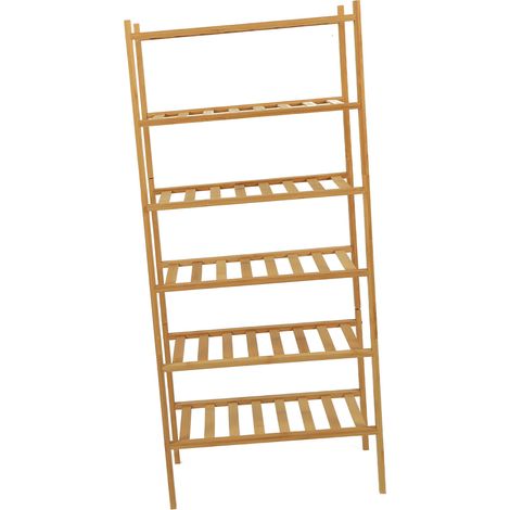 Étagère à chaussures empilable, étagère de rangement verticale pour entrée, couloir, placard, couleur naturelle, six niveaux (1/5)