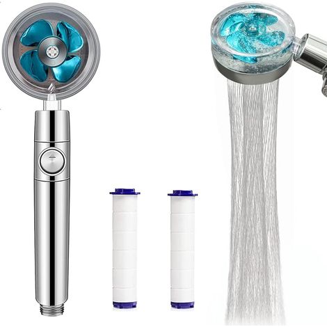 CCYKXA  (blau, eins). Leistungsstärkerer Duschkopf, Hochdruck-Duschkopf, 360° drehbarer Strahl, einfache Montage für Badaccessoires mit Filter