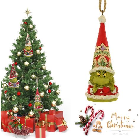 Ornements de Noël, décorations pour sapin de Noël, pendentif en résine Grinch Monstre Vert, C-03 (1/5)
