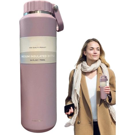 Gourde isotherme en acier inoxydable Bouteille portable pour boissons chaudes et froides de 710 ml (24 oz) pour hommes et femmes, idéale pour la salle de sport, la randonnée, le vélo, le camping et l (1/5)