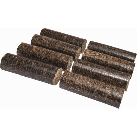 Woodstock – Bûches calorifiques densifiées 12kg – Lot de 8 pièces – 100% copeaux et sciures de bois – Taux d'humidité 20% pour chauffage efficace (1/5)
