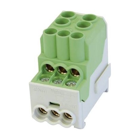 HoraeTec 080010-2-4 Blocchetto di distribuzione Verde, Giallo 1 polo (1/2)