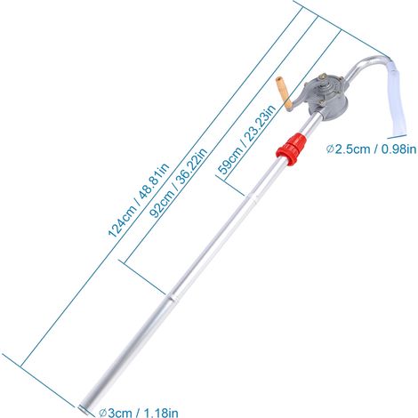 Pompe à main rotative en alliage d'aluminium pour fûts d'huile et de gazole