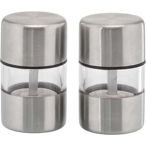 Set de 2 minis moulins sel et poivre en inox (1/4)