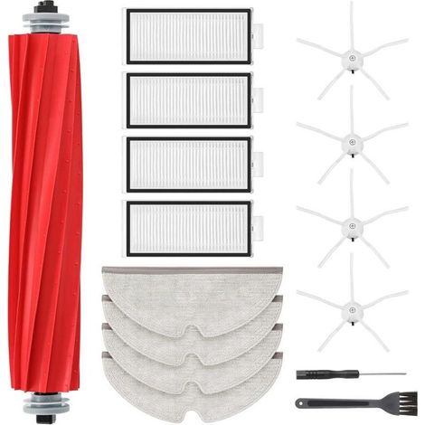 Q7 MAX Replacement Accessory compatible with Roborock Q7 MAX/Q7 MAX+ vacuum cleaner, 1 main brush, 4 filters, 4 side brushes, 1 brush cleaning tool (1/4)