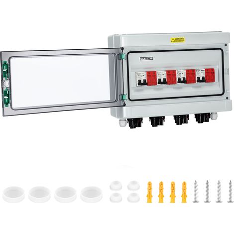 TolleTour Solar Anschlusskasten DC 4-Strings Überspannungsschutz PV 1000V 32A Photovoltaik IP65 Generatoranschlusskasten 18-Module Solarstecker PV-Anlage (1/5)