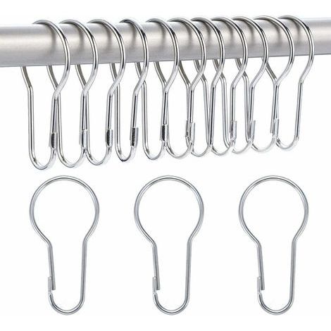 Lot de 40 anneaux de rideau de douche crochets de suspension pour le tri et l'organisation (1/4)