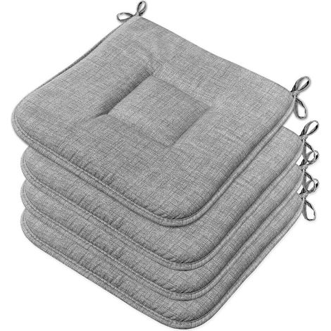 Set 4 Cuscini Sedia Cotone Morbidi Lavabili Universali Coprisedia Cucina Colore Pastello - Antracite