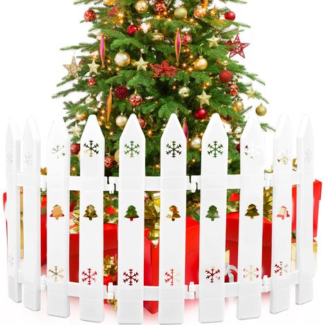 Lot de 20 Clôtures en Plastique Blanc pour Noël 30 x 10 cm - Arbre de Noël Picket Fence, Clôture de Jardin Amovible pour Mariage, Fête, Micro Paysage et Décoration (1/5)
