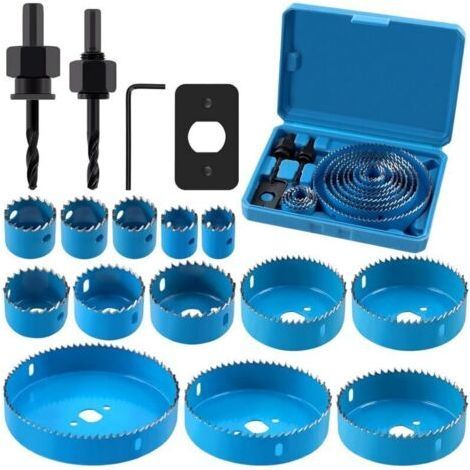 Kit de 17 scies cloches bi-métal 19-127mm – Acier carbone pour bois et plaques de plâtre – Découpe précise et durable – Coffret de rangement inclus (1/4)