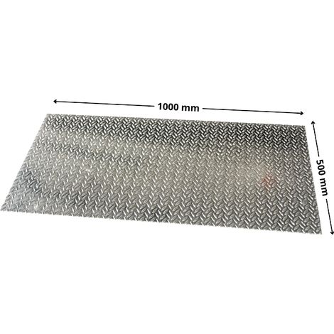 Tôle aluminium grain de riz – 1000 x 500 mm -épaisseur 2mm