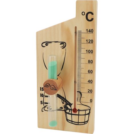Sablier en bois doré pour sauna, thermomètre mural 0-140°C, minuteur de 15 minutes, accessoire de sauna