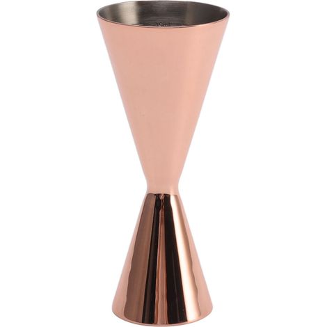 Doppelter Cocktailmessbecher aus Edelstahl, innovativer Weinmessbecher für Barkeeper, 1/2 oz mit Kupferbeschichtung. (1/5)