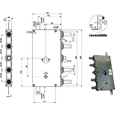Serratura Sicura Triplice Cilindro  E82 Ariete 5933/B Moia