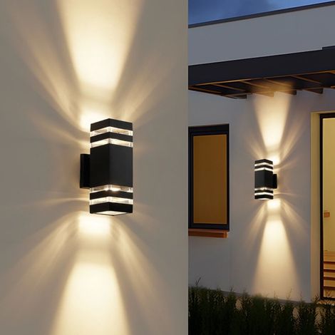Lampada da parete per esterni impermeabile - Lampada da parete a LED - Lampada da esterno - Lampada da parete - Materiale: Alluminio - Adatta per uso interno in una villa (1/5)