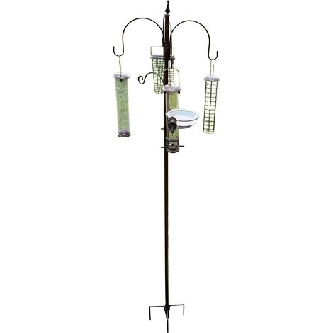 Metal Complete Bird Feeding Station with 4 Large Feeders & Stabiliser Stand (1/5)