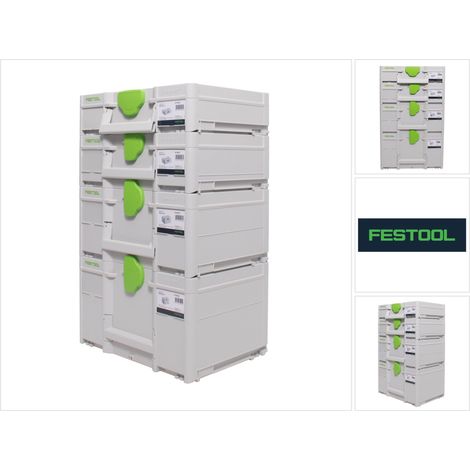 Festool Systainer Set SYS3 M 237 ( 204843 ) + SYS3 M 112 ( 204840 ) + SYS3 M 137 ( 204841 ) + SYS3 M 187 ( 204842 ) Valigetta portautensili, collegabile