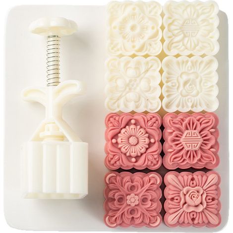 Molde Para Pasteles Lunares - ABS Y Acero Inoxidable - 75 G - Forma Cuadrada Clásica - 4 Unidades (1/5)