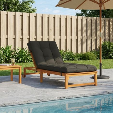 vidaXL Coussin de transat VIANEN 100 % polyester Anthracite (1/5)
