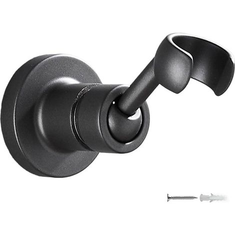 Support de pommeau de douche réglable avec vis, support à 360 degrés pour douchette, compatible avec la plupart des robinetteries de salle de bain standard, argent (gris) (1/4)