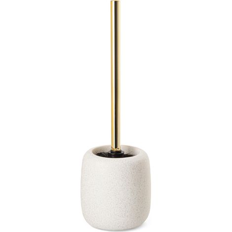 Brosse de toilette Bonita en grès blanc doré AWD INTERIOR 1915