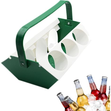 Porte-bouteilles avec poignée , gourde isotherme compartiment réfrigéré Boîte de rangement pour 6 bo (1/5)