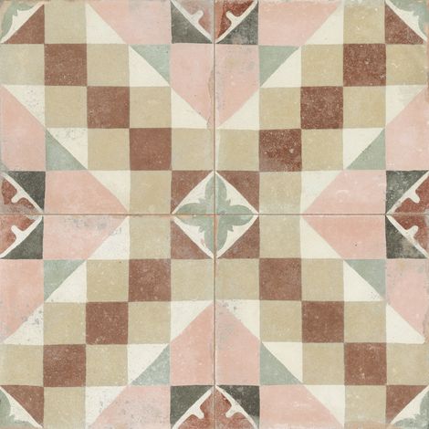 Carrelage Vintage effet Carreau ciment Multicolore Valterra 22,3x22,3x0,9 cm Morava - Sol et mur intérieur (vendu par carton de 0,65 m²) - RO'MA CARRELAGE