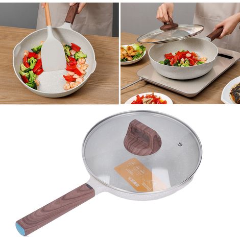Wok en pierre de Maifan avec revêtement antiadhésif, idéal pour un usage domestique, les plaques à induction et les cuisinières à gaz. Convient également comme cadeau. (1/5)