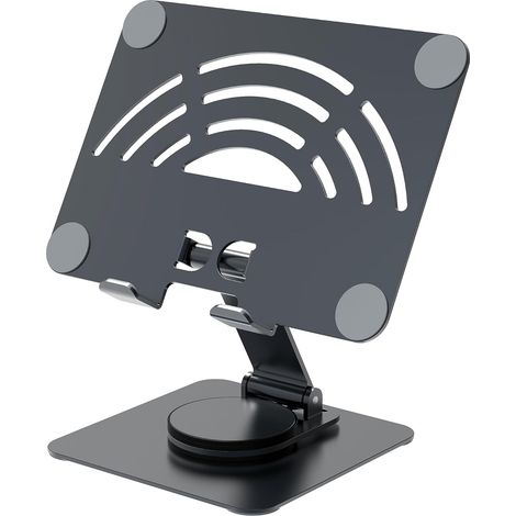 Support de tablette. Support de tablette réglable rotatif à 360°, base de support de bureau pliable en aluminium avec patins antidérapants (1/2)