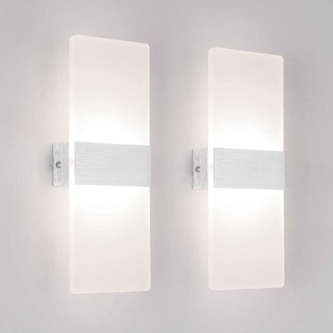 (Naturweiß 6500K) 2er-Pack Wandleuchte für den Innenbereich, 12W LED-Wandleuchte