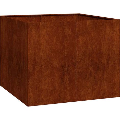 Planter Rusty 100x100x80 cm Weathering Steel vidaXL