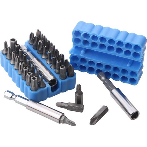 Kit de douilles électriques 33 pièces – embouts hexagonaux, à six lobes, à trois et quatre pattes, cruciformes et à tête plate pour perceuse électrique