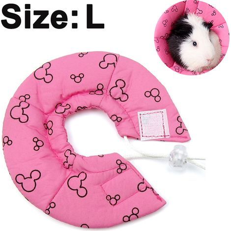 Collier de protection Ruff Neck, collier cicatrisant pour chien, cône de protection, collier intelligent, sécurité pour petits animaux, épingle à écureuil, cobaye, rat, rose (1/4)